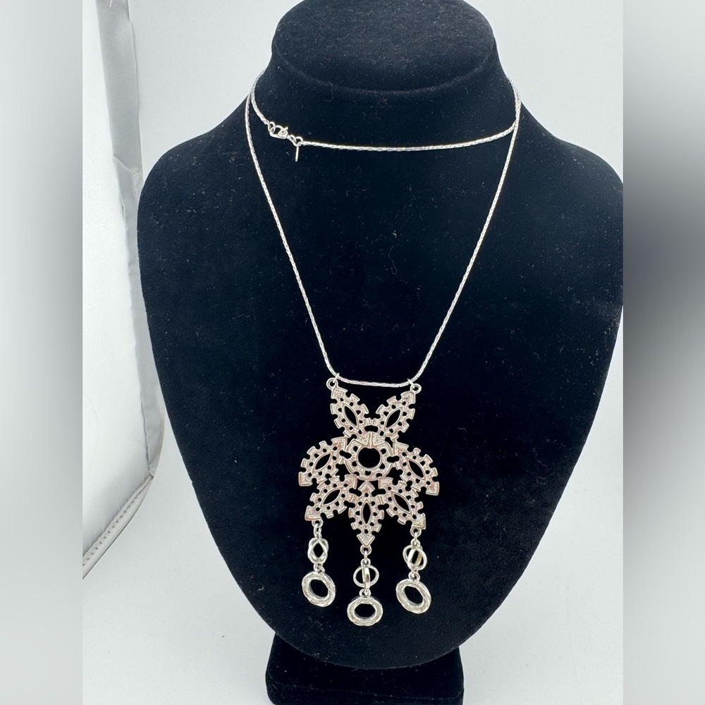 Monet Elegant Silver Pendant Long‎ Necklace